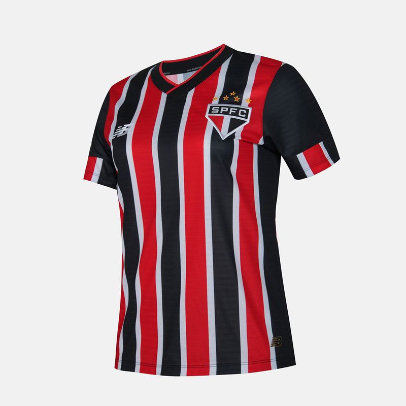 Camisa São Paulo Away 24/25 Torcedor New Balance Feminina - Vermelho e Preto