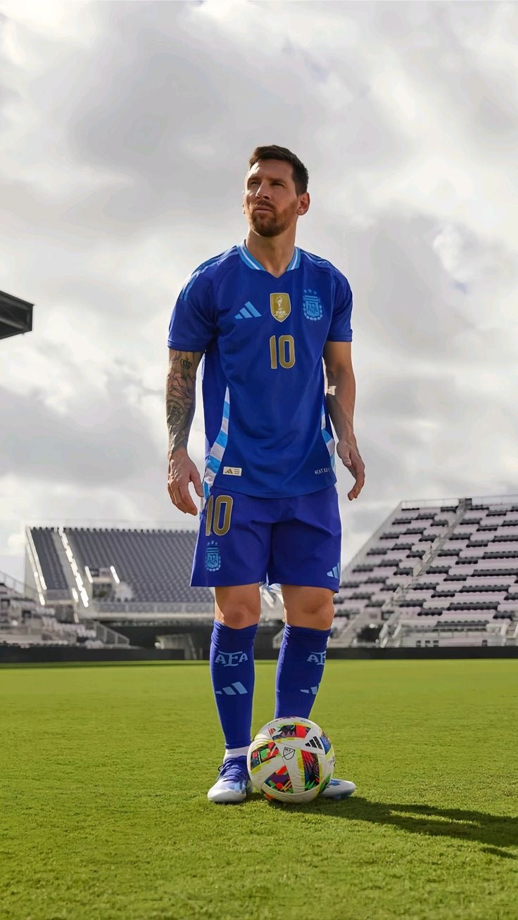 Camisa Seleção Argentina Away 24/25 - Messi 10 Torcedor Masculino - Azul - Copa América