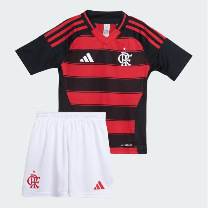 Conjunto Infantil CR Flamengo l 2025/26 Rubro-Negro - Modelo Torcedor Lançamento