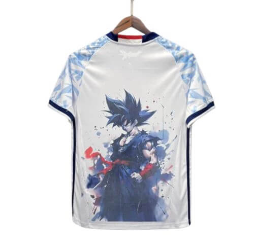 Camisa Japão Retrô Anime Dragon Ball – 16/17 - Torcedor Masculino - Branco com detalhes em Azul