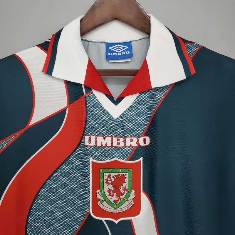 Camisa de Gales Away (2) 1994 Umbro Retrô Masculina