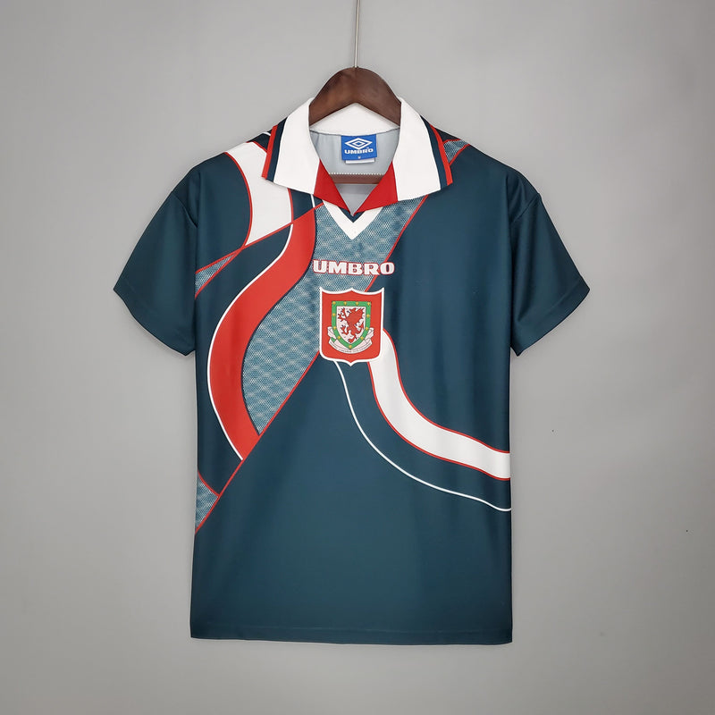 Camisa de Gales Away (2) 1994 Umbro Retrô Masculina