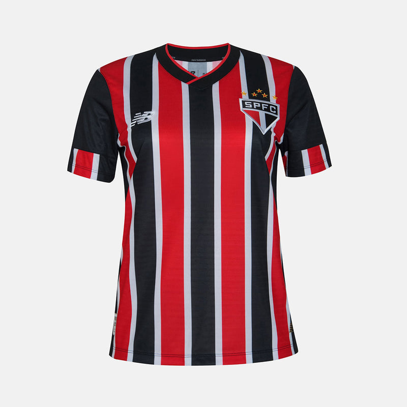 Camisa São Paulo Away 24/25 Torcedor New Balance Feminina - Vermelho e Preto